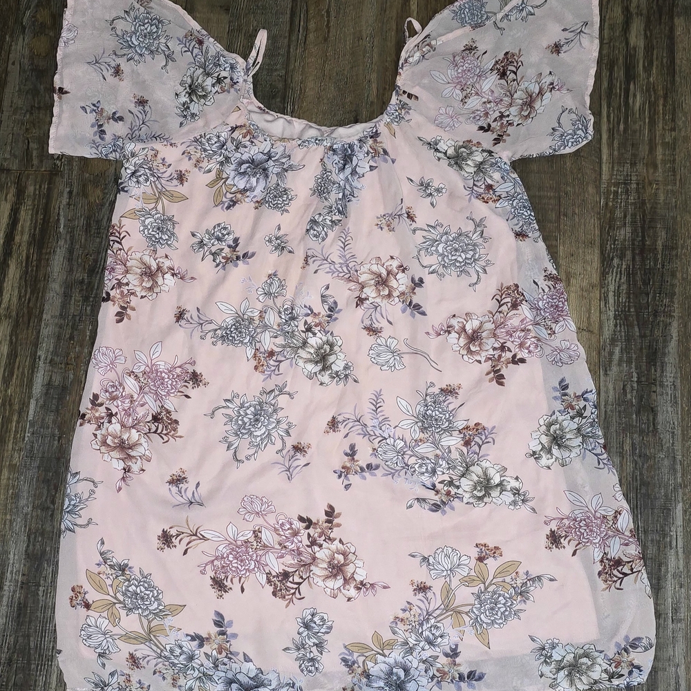 Floral Print Blouse in Light Pink